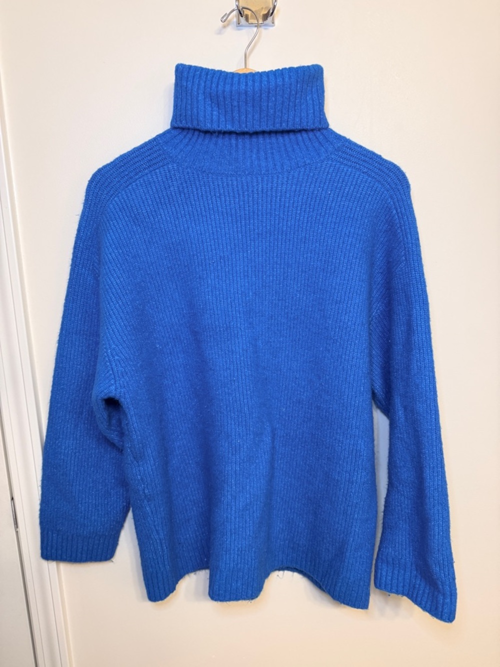 Zara Royal Blue Ribbed Turtleneck Sweater